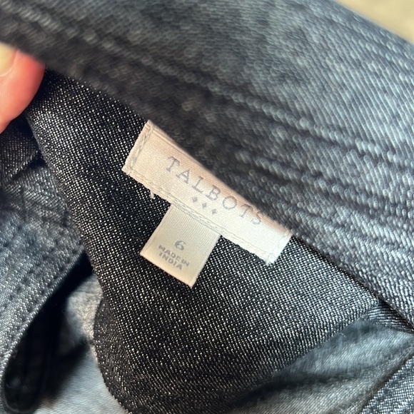 Talbots Tie Waist Denim Dress - Picture 3 of 4